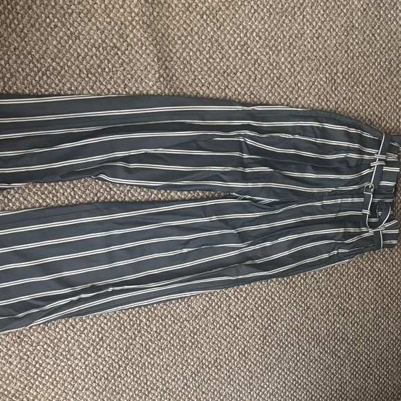 Express Pants - Express Black and White Striped Wide Leg Pants